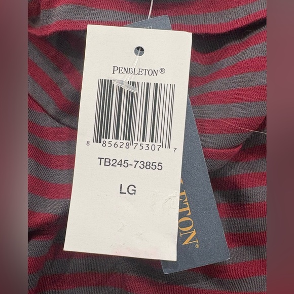 Pendleton Striped Turtleneck Womens Large Pima Cotton Modal Top NWT - Picture 9 of 12